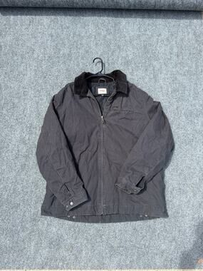Wrangler Men's Canvas Workwear Jacket Quilted Lining Gray 2XL Corduroy Collar